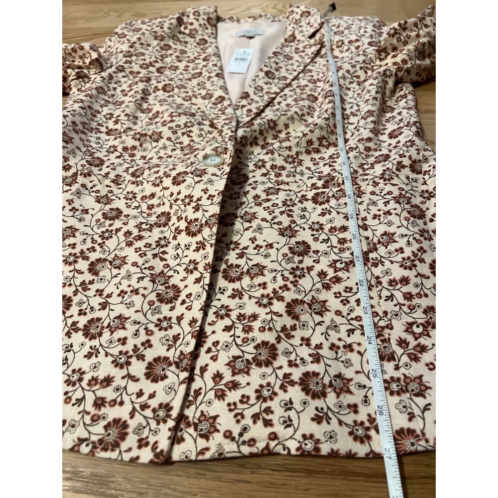 New with Tags LOFT Floral Print Linen Blend Blazer - Picture 5 of 7